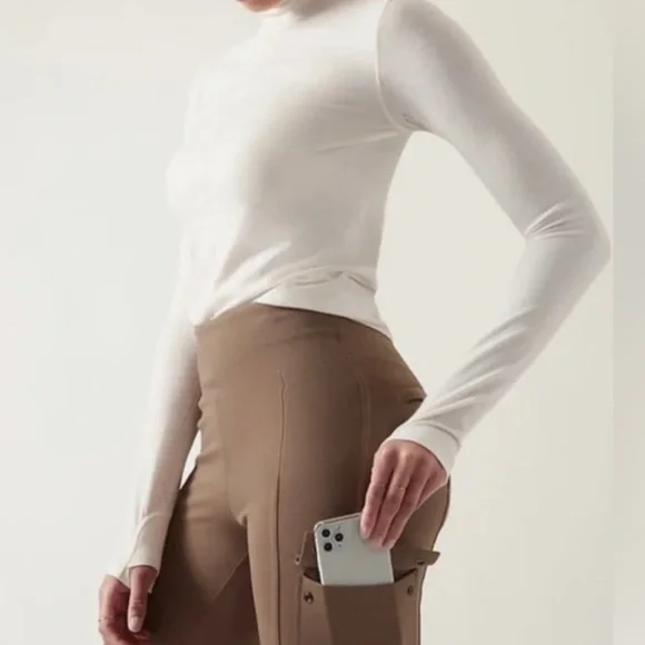 Athleta Delancey Straight Cargo Pants in Rustic Beige - Picture 2 of 16